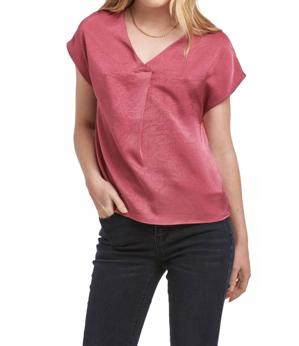 NEW DEAR JOHN DENIM kristen short sleeve blouse in lilac rose